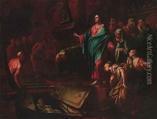 The Raising of Lazarus Oil Painting - Neapolitan School