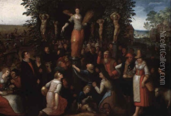 Allegorie De L'abondance Oil Painting - Louis de Caullery