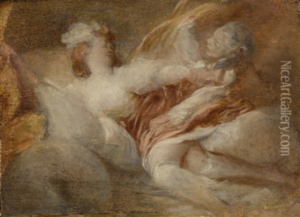 The Useless Resistance Oil Painting - Jean-Honore Fragonard
