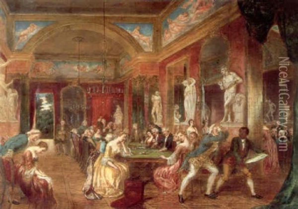 The Games Room, Hamburg Oil Painting - Henry James Pidding