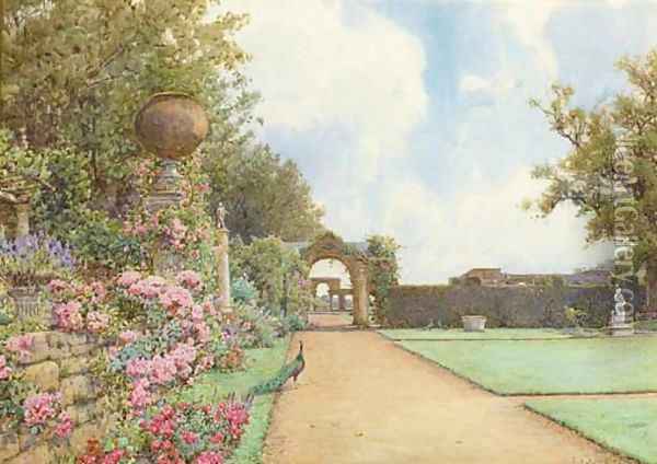 The Italian garden, Hever Castle Oil Painting - Ernest Arthur Rowe