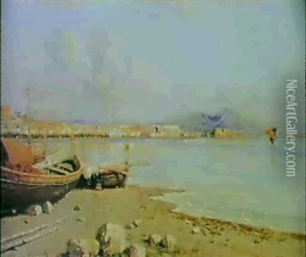 Il Golfo Di Napoli Oil Painting - Giuseppe Carelli