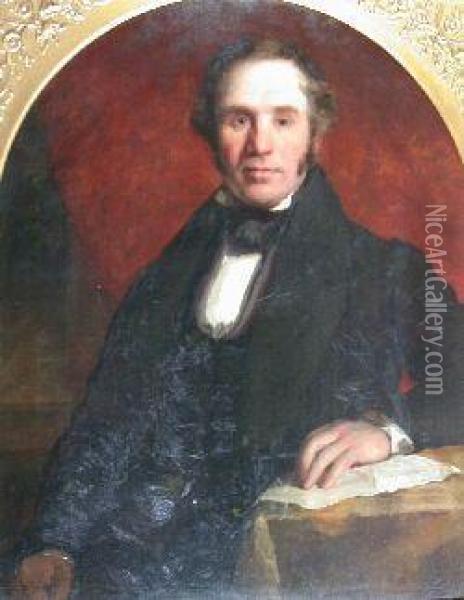 Half Length Portrait Of Walter Gowans Oil Painting - John Mclaren Barclay