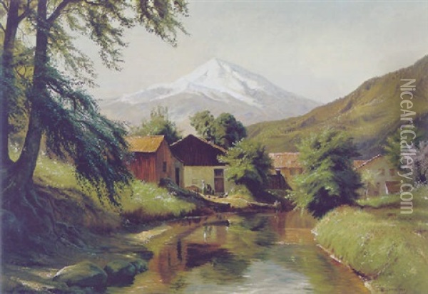 Landschaft Mit Blick Auf Den Ortler Oil Painting - Edouard Boehm