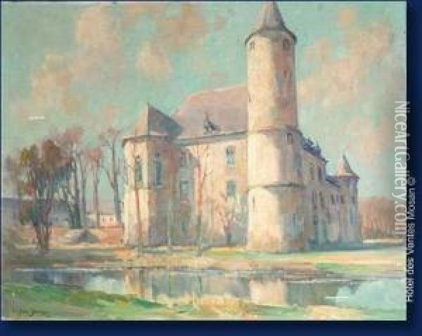 Chateau De Doot Helchteren Oil Painting - Ludovic Janssen