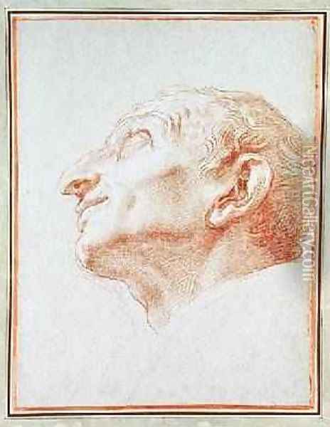 Study for the head of St Charles Borromeo Oil Painting - Carlo Maratta or Maratti