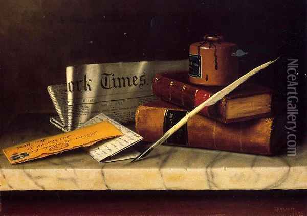 Still Life with Letter to Thomas B. Clarke Oil Painting - William Michael Harnett