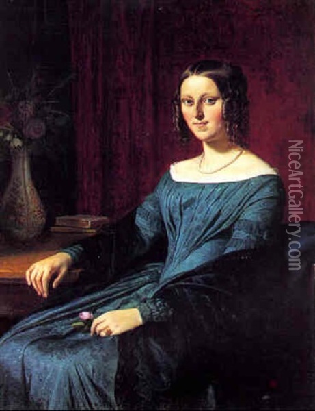 Portraet Af Grevinde Amelie Caroline Deloc Gardie Oil Painting - Wilhelm Nicolai Marstrand