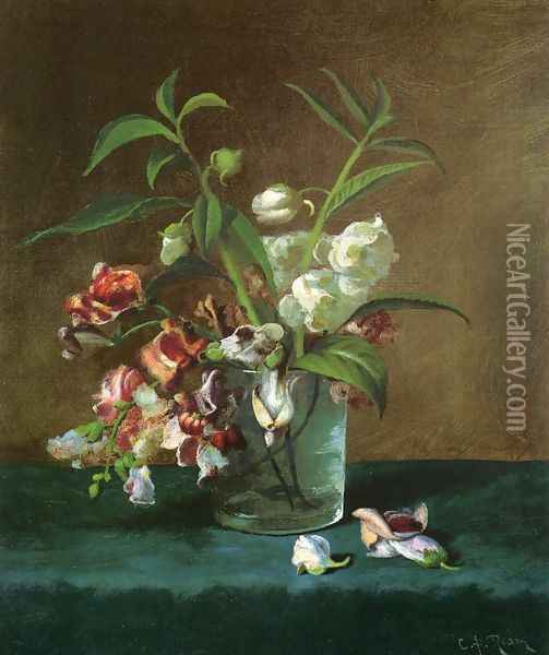 Floral Still Life Oil Painting - Carducius Plantagenet Ream
