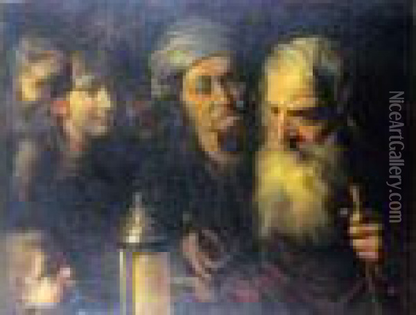 Diogene Avec Sa Lanterne, Cherchant Un Homme Honnete. Oil Painting - Pieter van Mol