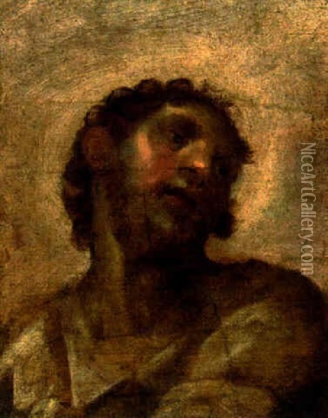 A Man, Head And Shoulders Oil Painting -  Correggio