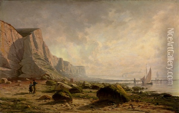 Steilkuste Bei Dover An Einem Sonnigen Morgen Oil Painting - Reinhold von Moeller