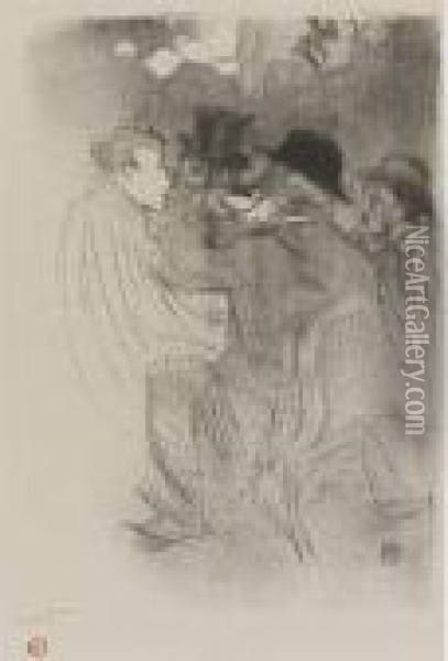 Au Moulin Rouge, Un Rude!...un Vrai Rude! (d. 45; A. 48; W. 35; Adr. 50) Oil Painting - Henri De Toulouse-Lautrec