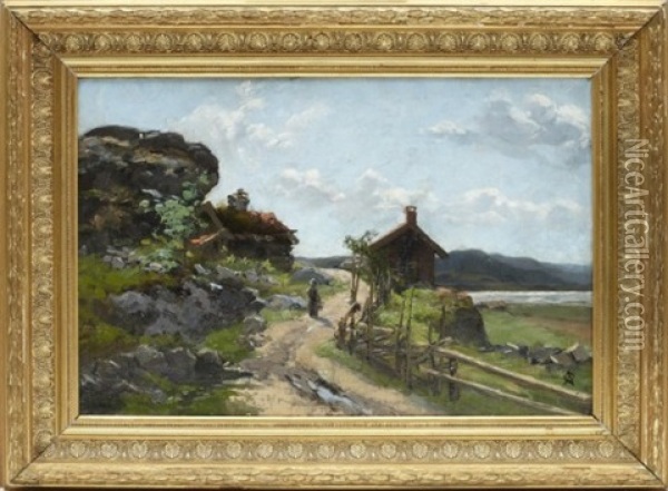 Ensam Vandrerska Oil Painting - Olof Arborelius