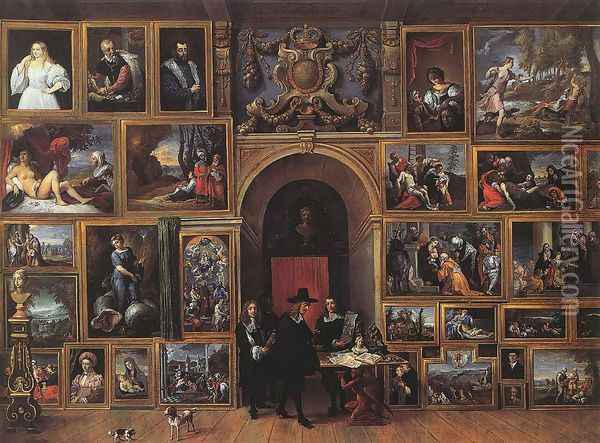 Archduke Leopold Wilhelm of Austria in his Gallery 1651 Oil Painting - David The Younger Teniers