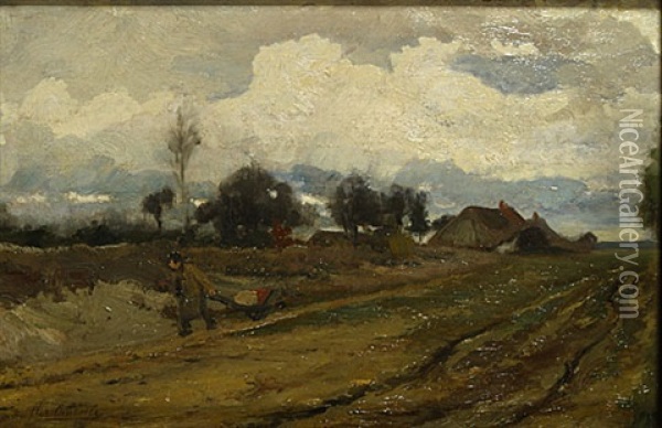 Kempisch Landschap (paysage Campinois) Oil Painting - Florent Nicolas Crabeels
