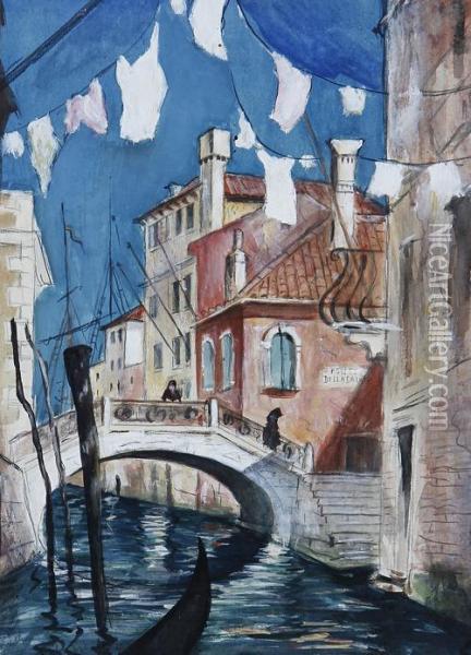 Venetian Afternoon Oil Painting - Christopher R. Wynne Nevinson