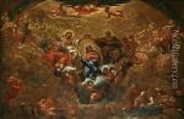 The Coronation Of The Virgin Oil Painting - Lazzaro Baldi