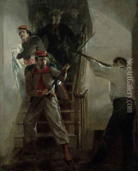 The Death of E. E. Ellsworth Oil Painting - Alonzo Chappel