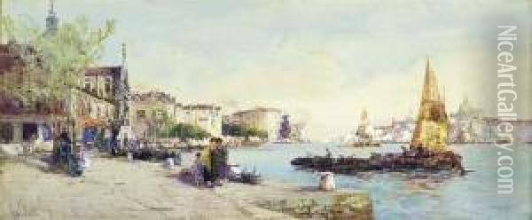 The Wharf Oil Painting - George Charles Haite