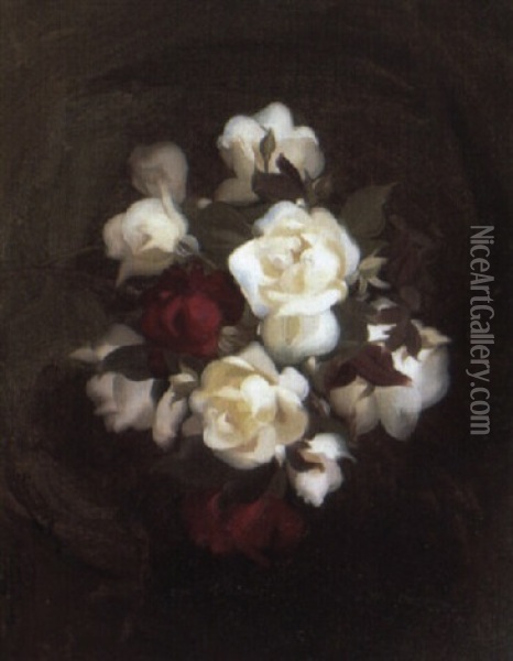 Autumn Roses Oil Painting - Stuart James Park