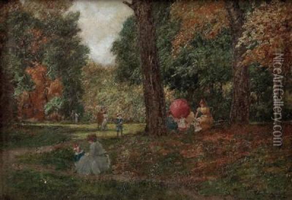 In Einem Park Oil Painting - Edouard Charles De Beaumont