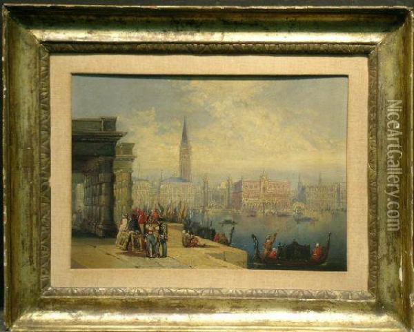 View Of Venice Oil Painting - Giovanni Grubacs