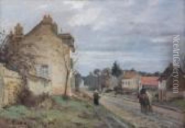 La Route De Louveciennes Oil Painting - Camille Pissarro