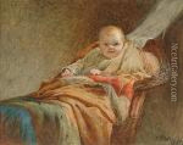 Portrait Of A Child Oil Painting - John Dawson Watson