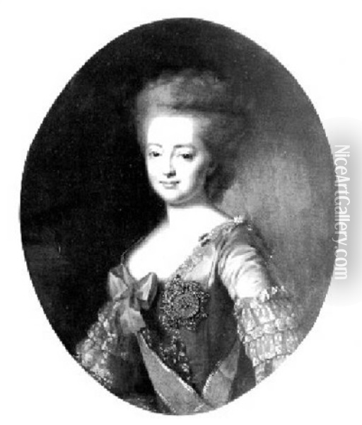 Portrait De La Princesse Sophie Von Wurtenberg, Grande Duchesse Maria Fedorovna Oil Painting - Alexander Roslin
