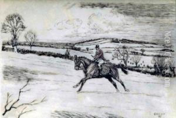 Huntsmen At The Gallop Oil Painting - Cecil Charles Aldin
