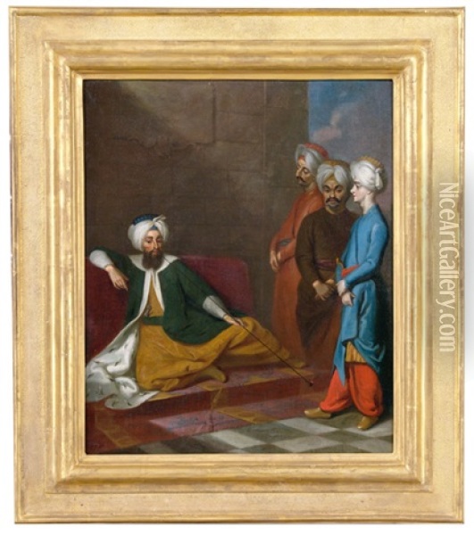 Mustafa Aga, Ottomanischer Gesandter Am Schwedischen Hof Oil Painting - Georg Engelhardt Schroeder