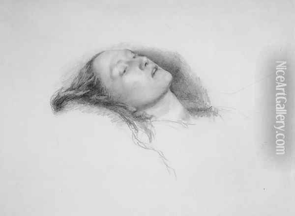 Elizabeth Siddal: study for Ophelia Oil Painting - Sir John Everett Millais