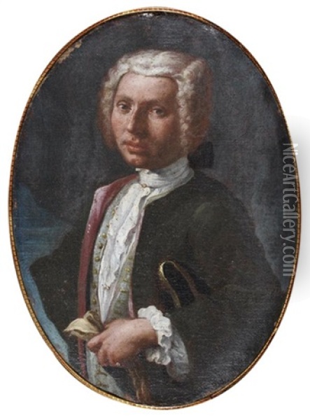 Portrait De Gentil Homme Oil Painting - Giuseppe Bonito