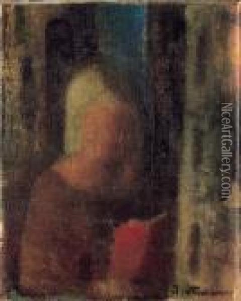 Lesende Frau Oil Painting - Johann Wilhelm Von Tscharner