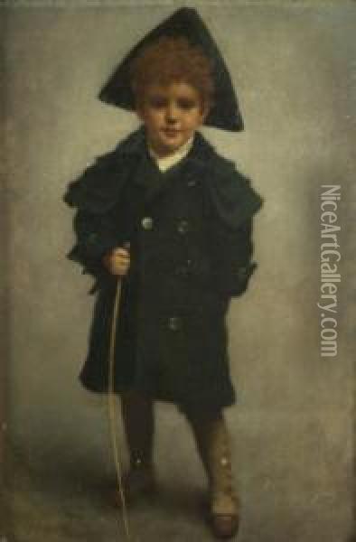 Boy With A Cane Oil Painting - Richard Thomas Moynan