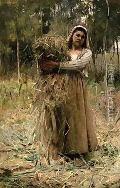 A Peasant Girl 1880 Oil Painting - Arthur Melville