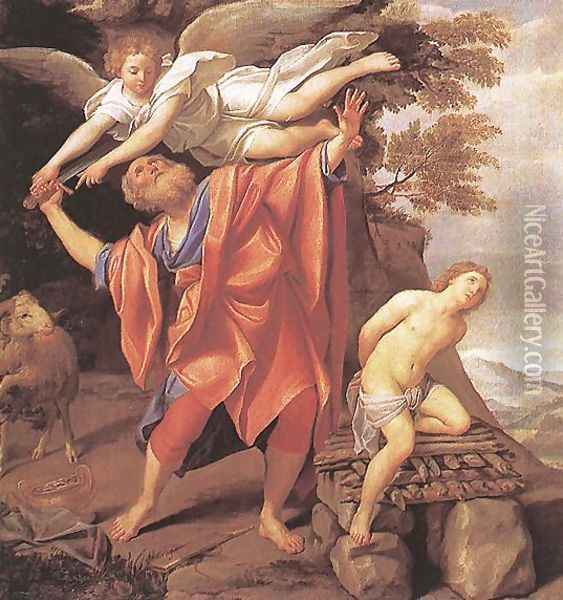 The Sacrifice of Isaac 1627-28 Oil Painting - Domenico Zampieri (Domenichino)
