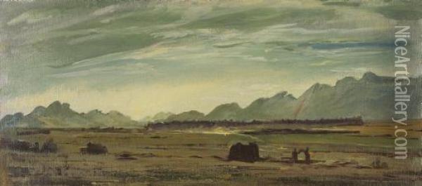 A Mountainous Desert Plain Oil Painting - Alexander Evgenievich Yakovlev
