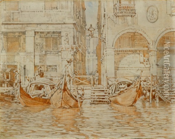 Venedig Oil Painting - Jean-Baptiste-Arthur Calame