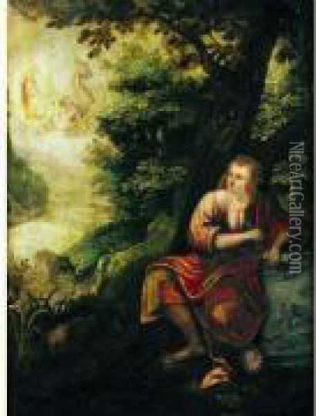 La Vision De Saint Jean Oil Painting - Johann Konig