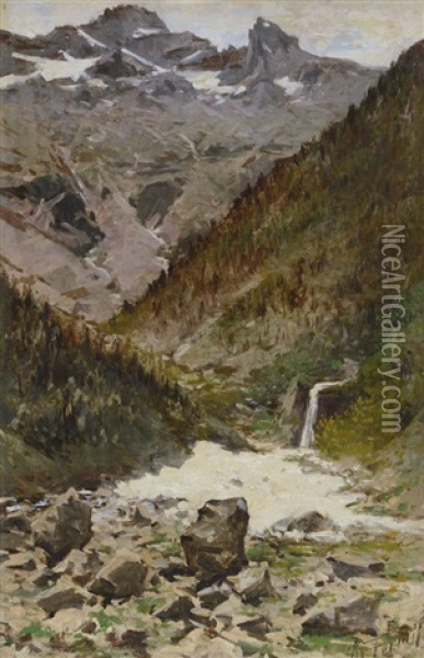 Ruscelletto In Montagna Oil Painting - Achille Formis