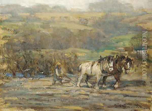 The plough team Oil Painting - George Smith