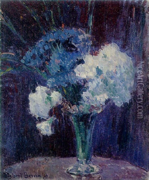 Vase Of Flowers Oil Painting - Robert Polhill Bevan