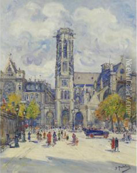 St. Germain De L'auxerrois Oil Painting - Gustave Madelain