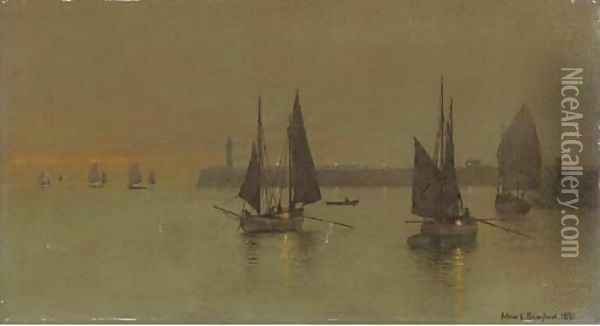 Out with the Ebbing Tide Oil Painting - Arthur E. Grimshaw