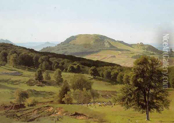 Landscape: Hill and Dale Oil Painting - Albert Bierstadt