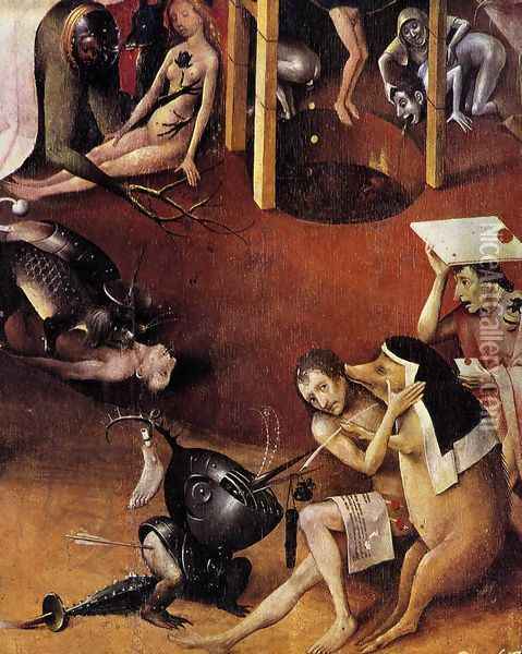Triptych of Garden of Earthly Delights (right wing) (detail 1) c. 1500 Oil Painting - Hieronymous Bosch