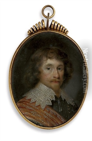 A Gentleman In Gold-studded Breast-plate Oil Painting - Jonson van Ceulen