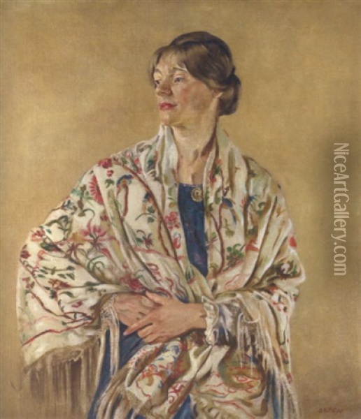 The Chinese Shawl Oil Painting - Sir William Orpen
